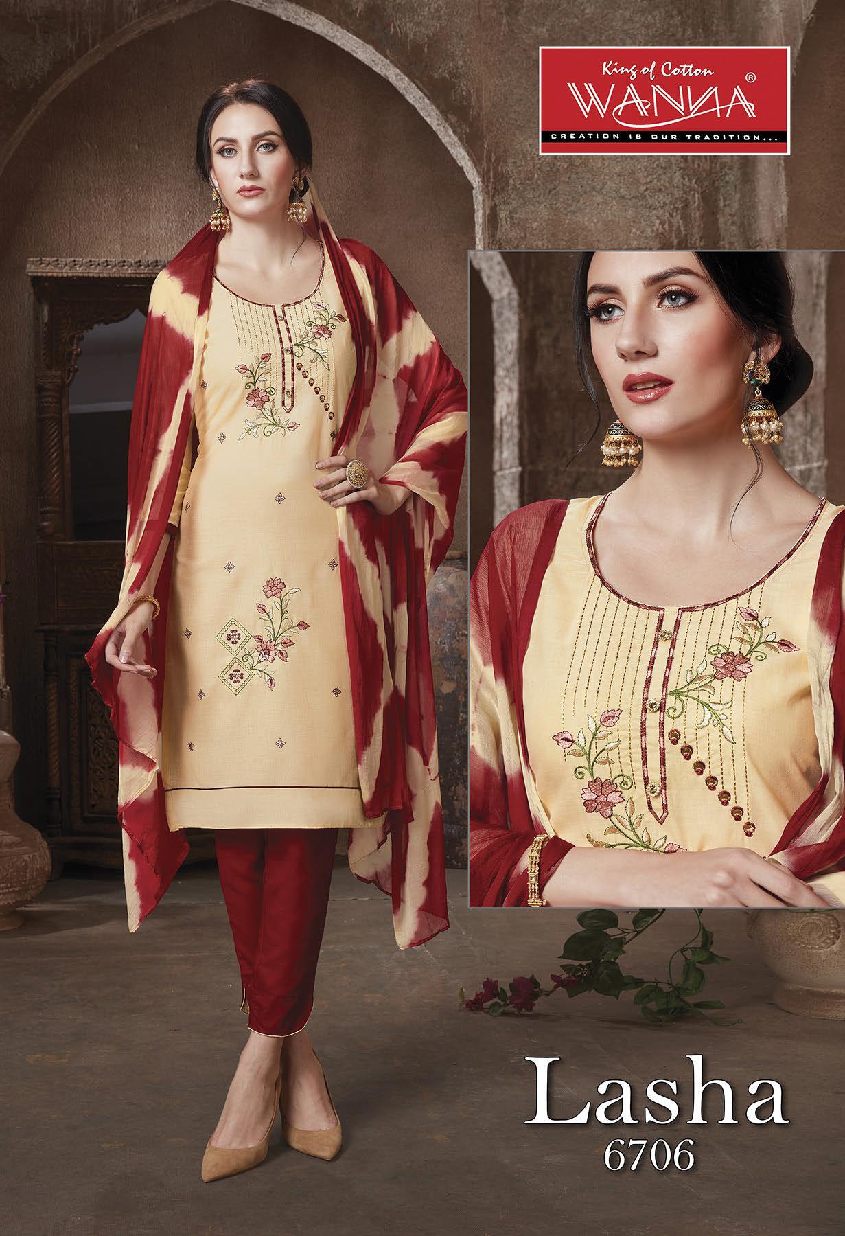 Wanna Lasha Festive Wear Semi Lawn Designer Dress Material Collection