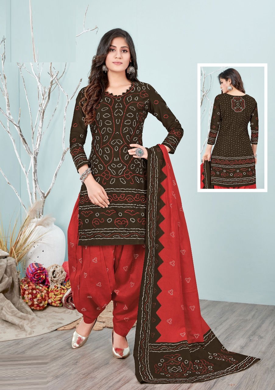 Lakhani Bandhani Special 2 Regular Wear Cotton Printed Ready Made Dress
