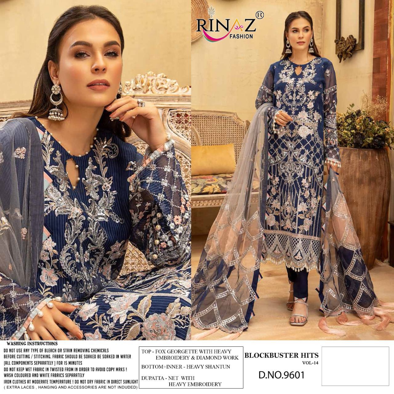 Rinaz Block Buster 14 Georgette Festive Wear Heavy Pakistani Salwar Kameez Collection