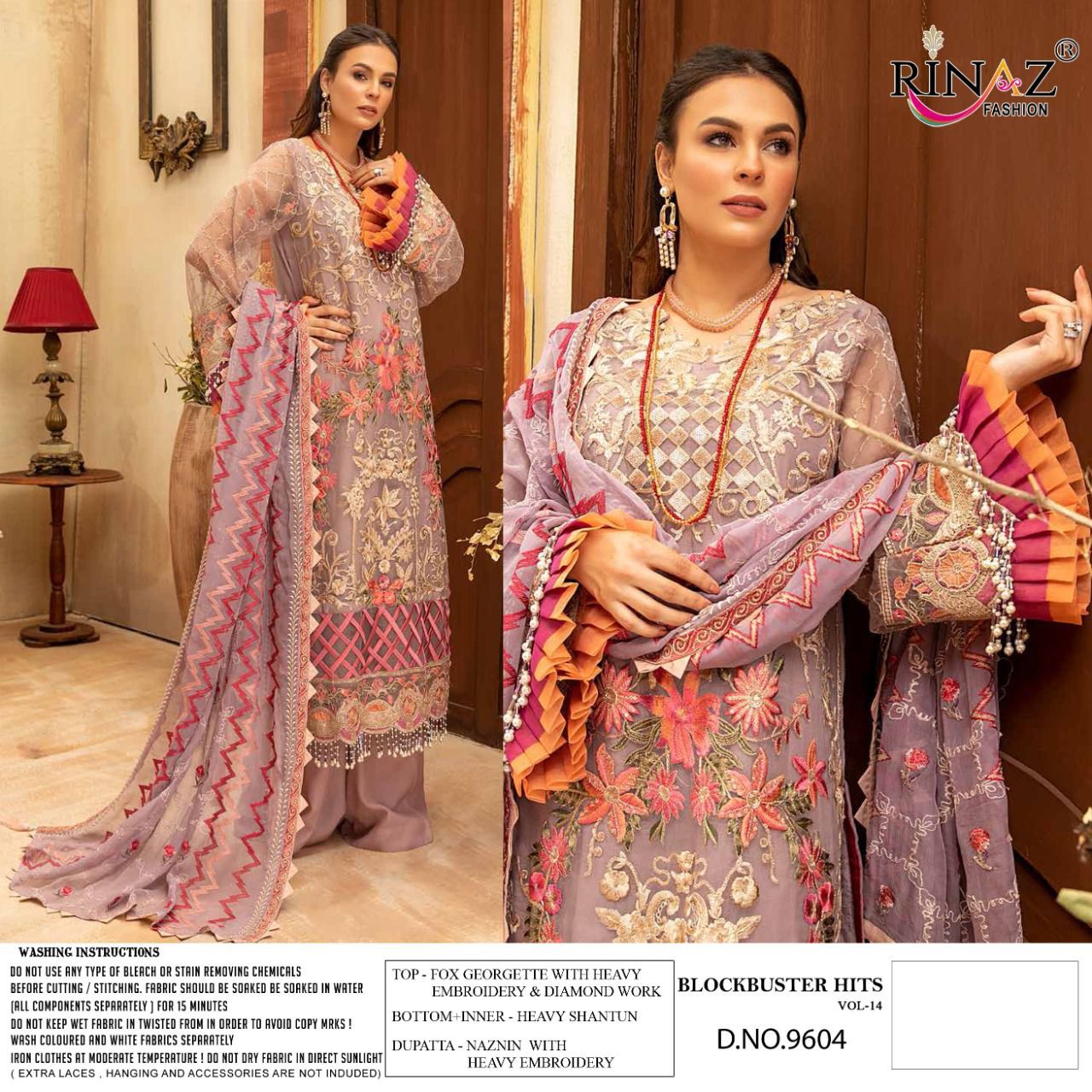 Rinaz Block Buster 14 Georgette Festive Wear Heavy Pakistani Salwar Kameez Collection