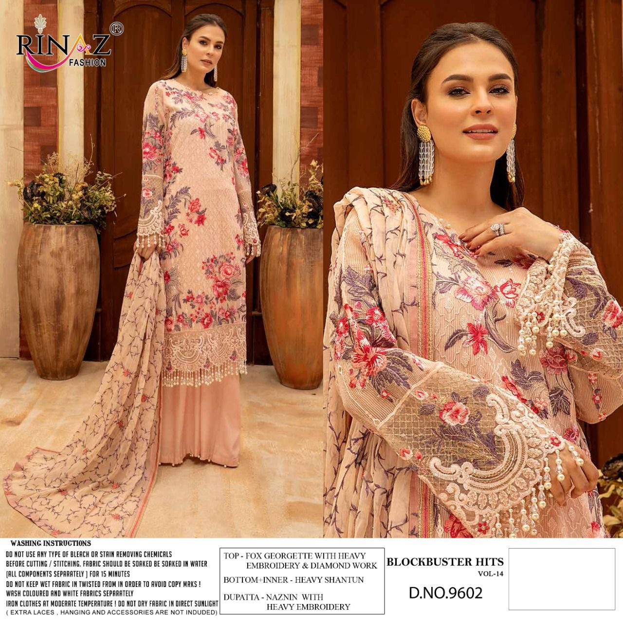 Rinaz Block Buster 14 Georgette Festive Wear Heavy Pakistani Salwar Kameez Collection