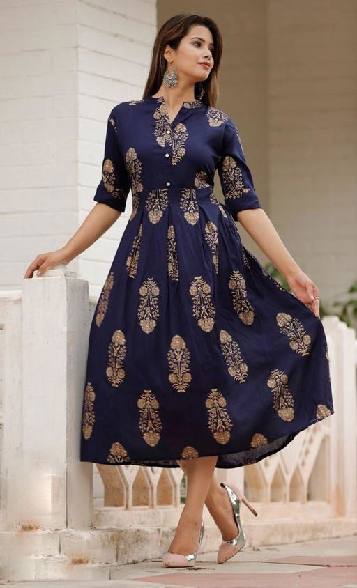Rayon 1 Fancy Party Wear Anarkali Long Designer Rayon Kurti Collection