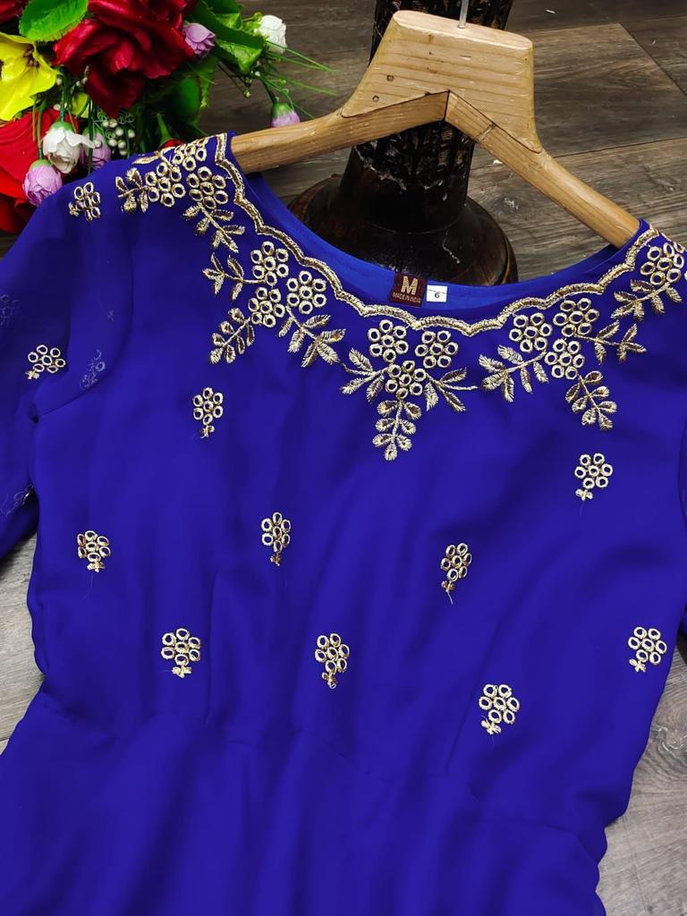 Royal Gold By Bhargavi Tex Georgette Kurti With Dupatta Catalog
