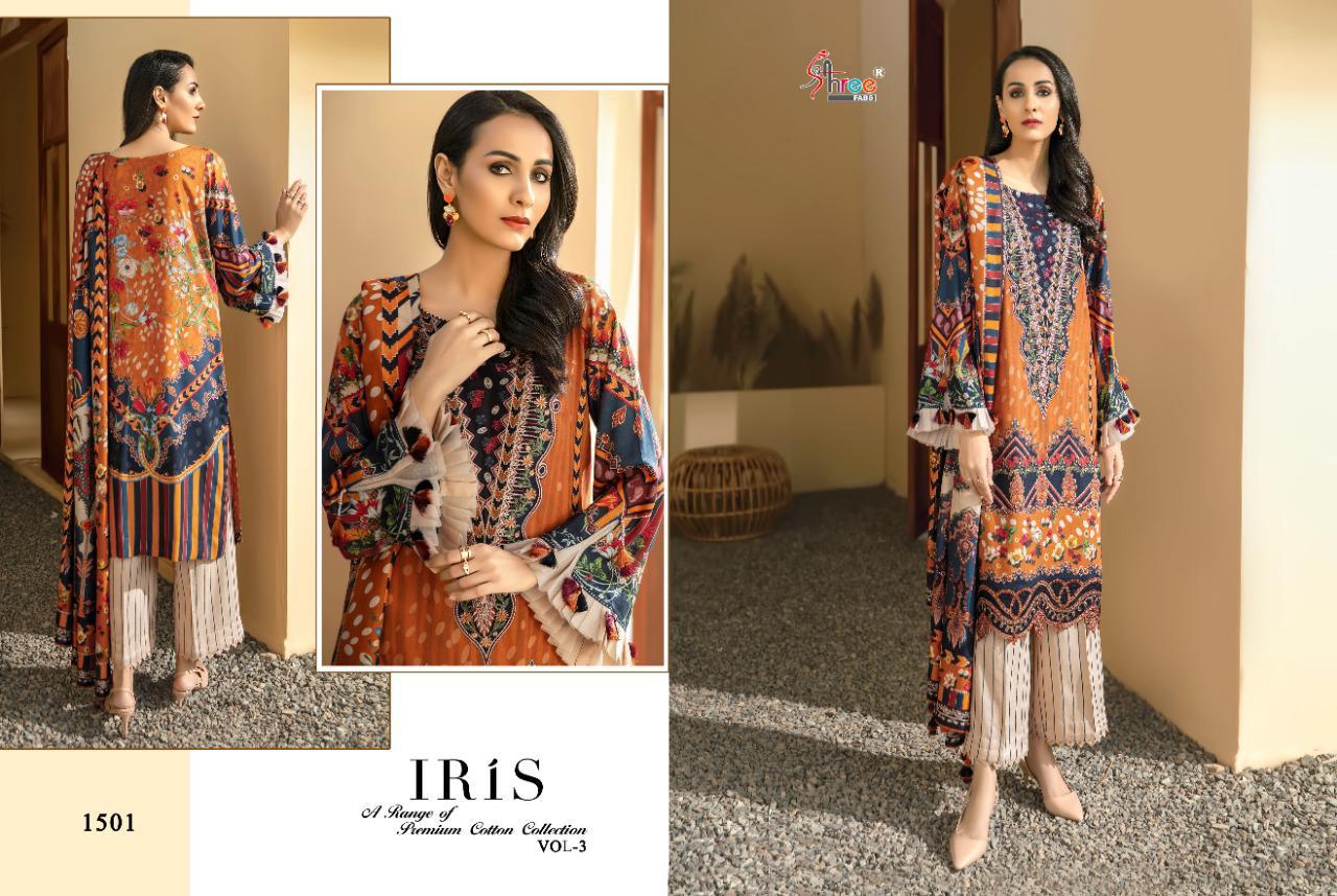 Shree Iris 3 Pure Jam Cotton print And embroidery Work  patch Top With Dupatta And Bottom Pakistani Salwar Suits Collection