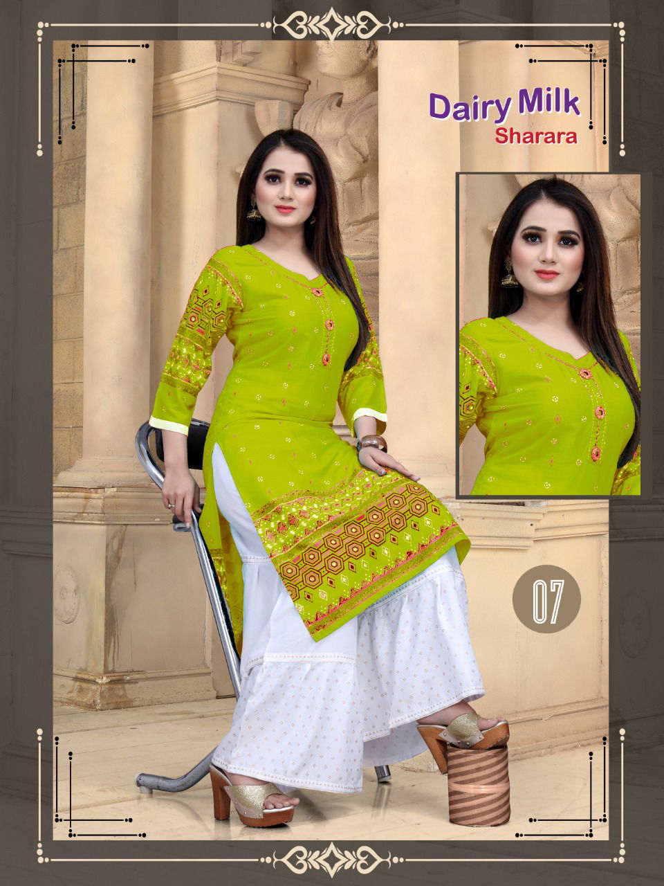 Aagya Dairy Milk Sharara House 4 Ethnic Werar Rayon Kurti With Bottom Collection