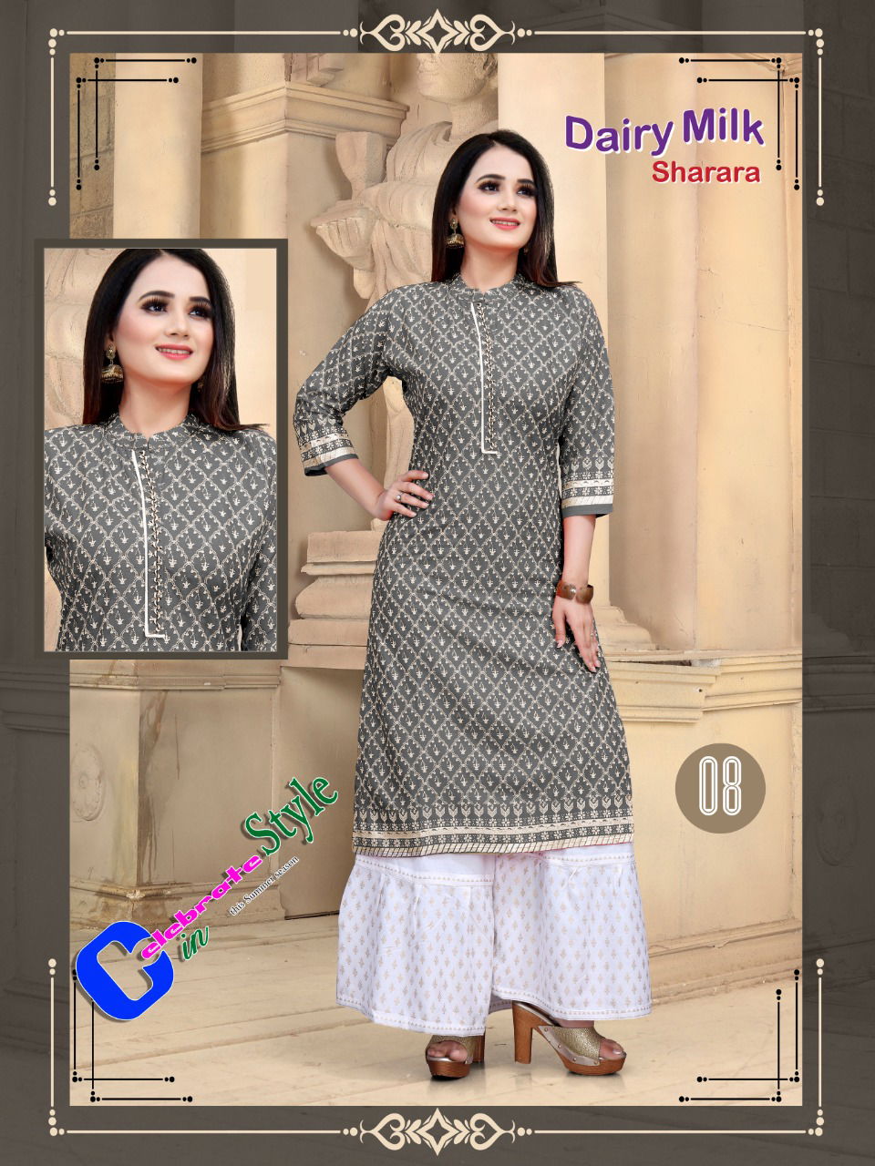 Aagya Dairy Milk Sharara House 4 Ethnic Werar Rayon Kurti With Bottom Collection