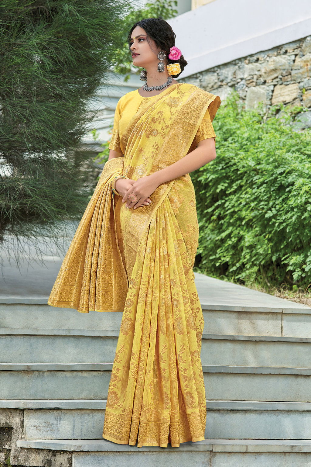 Sangam Avyukta Wedding Wear Linen Zari Weaving Work Designer Saree Collection