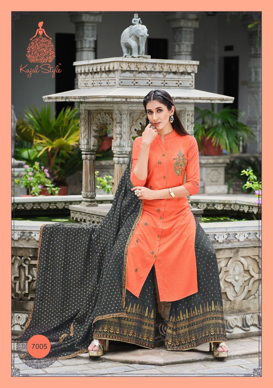 Gulzar 7 Festive Wear Heavy Rayon Print With Embroidery Ready Made Collection