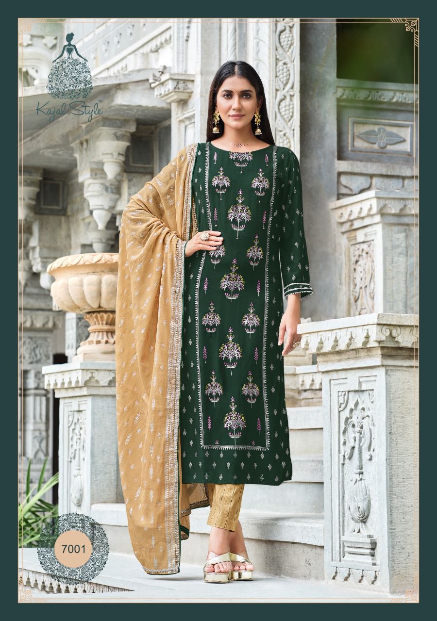 Gulzar 7 Festive Wear Heavy Rayon Print With Embroidery Ready Made Collection