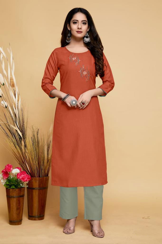 Smylee Casual Regular Wear Embroidery Designer Kurti Collection