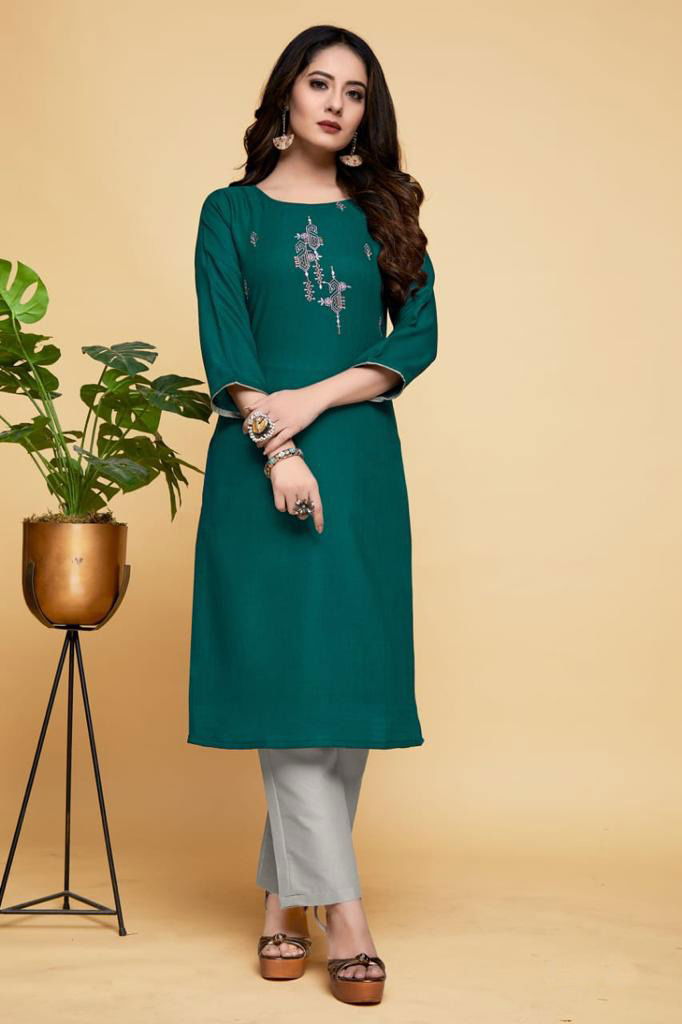Smylee Casual Regular Wear Embroidery Designer Kurti Collection
