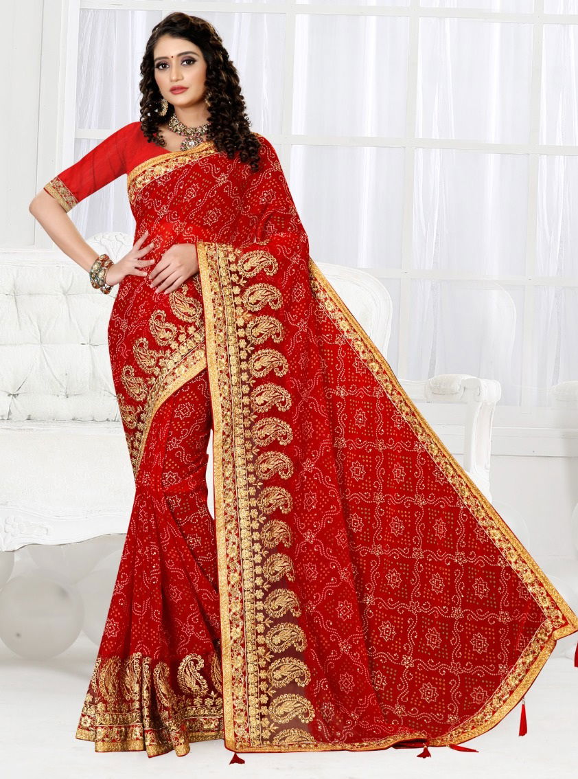 Ronisha Summer Festive Wear Georgette Embroidery Work Saree Collection
