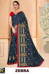 Ronisha Zebra Embroidery Worked Wedding Wear Fancy Designer Saree Collection