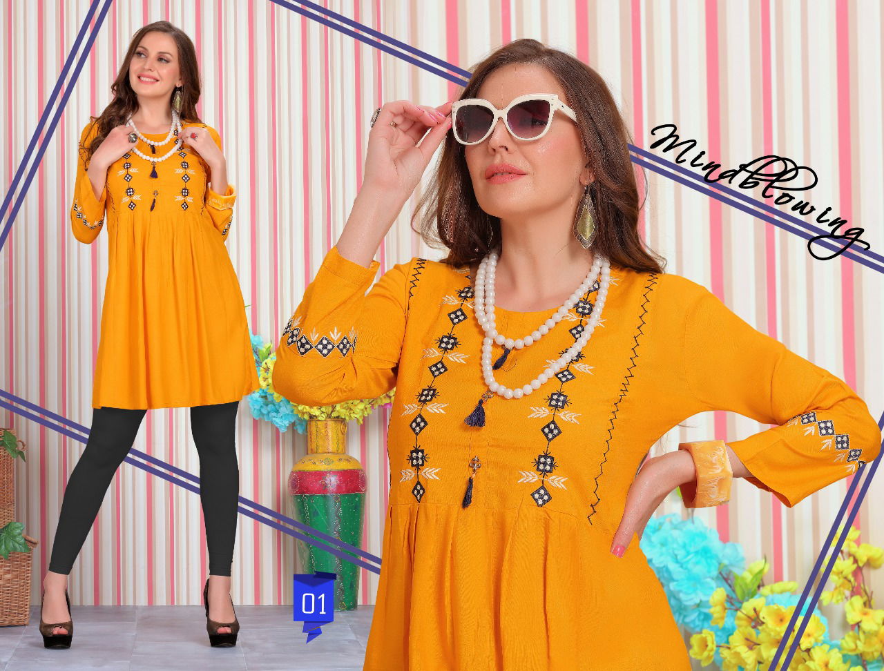Trendy Fiza 4 fancy designer Casual Regular Wear Heavy Rayon Short Kurtis Collection
