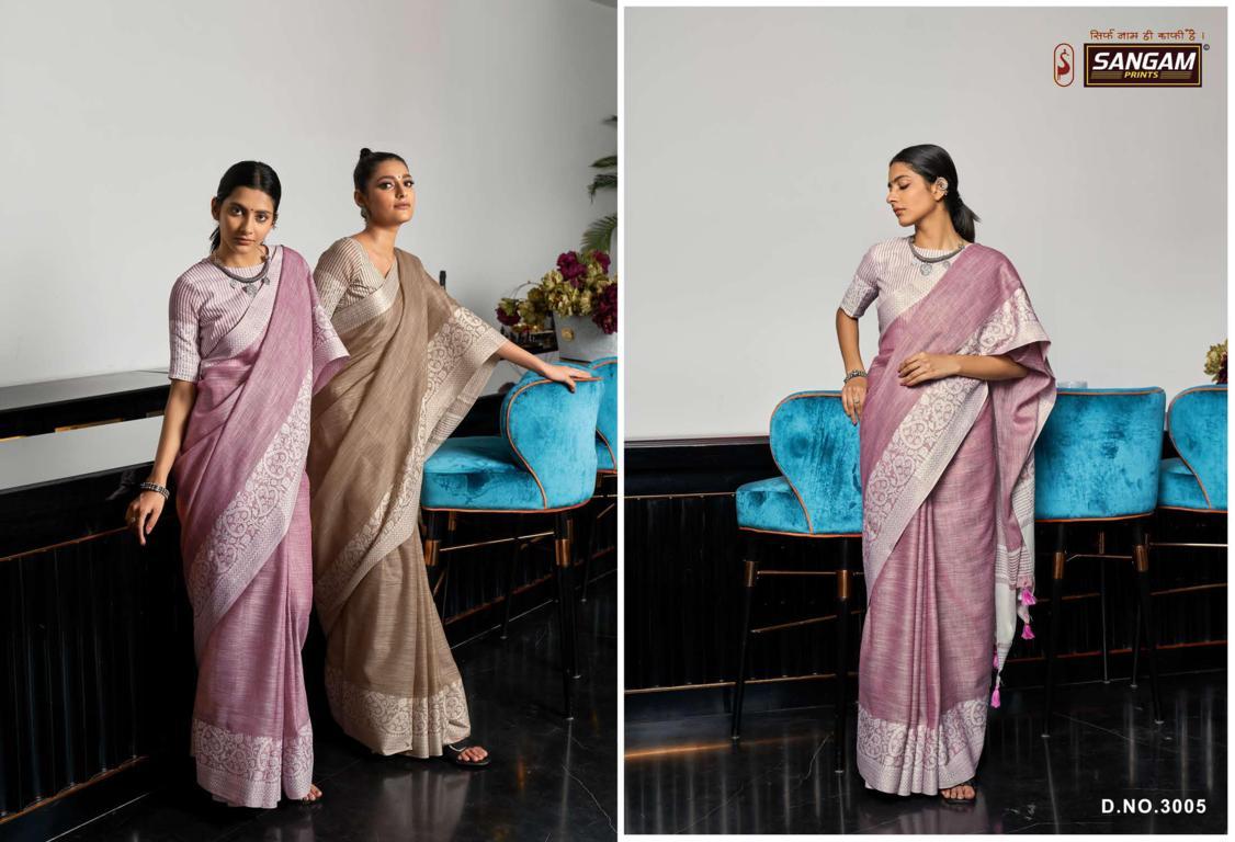 Sangam Glory Linen Thread Work Festive Wear Designer Saree Collection