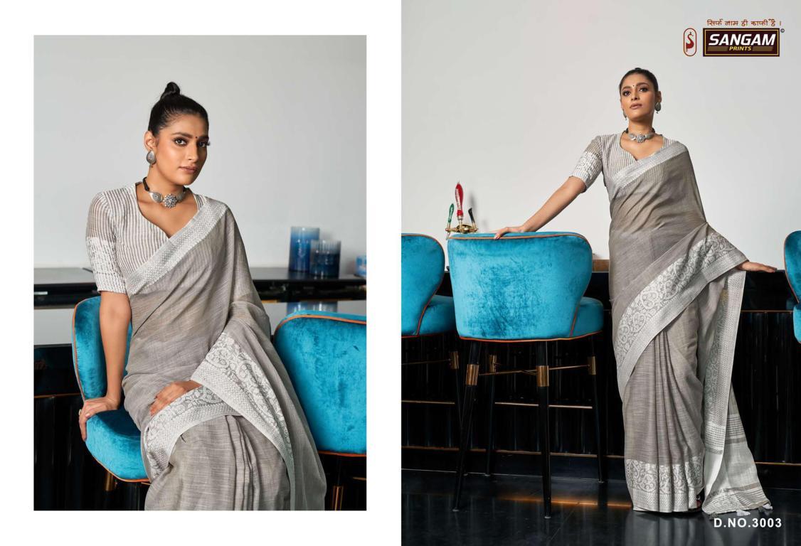 Sangam Glory Linen Thread Work Festive Wear Designer Saree Collection