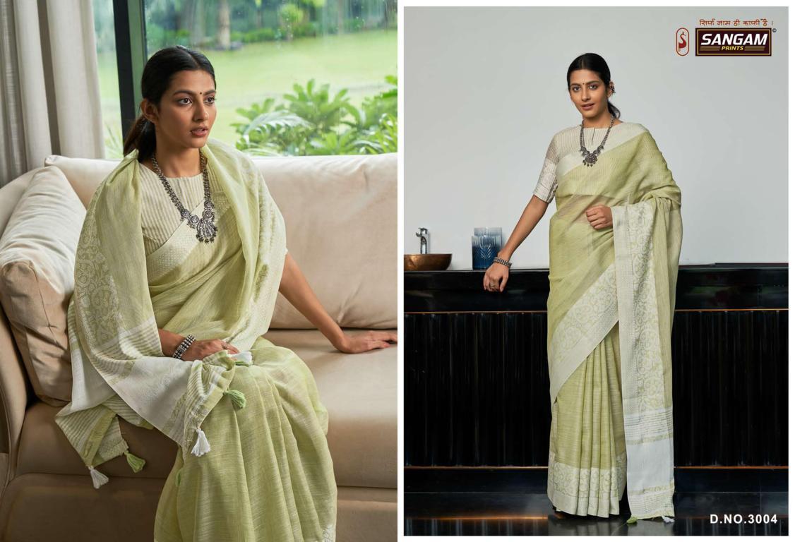 Sangam Glory Linen Thread Work Festive Wear Designer Saree Collection
