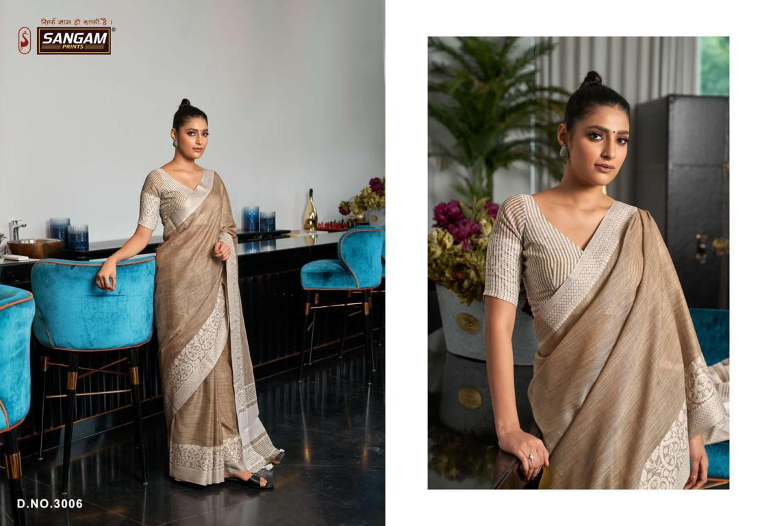 Sangam Glory Linen Thread Work Festive Wear Designer Saree Collection