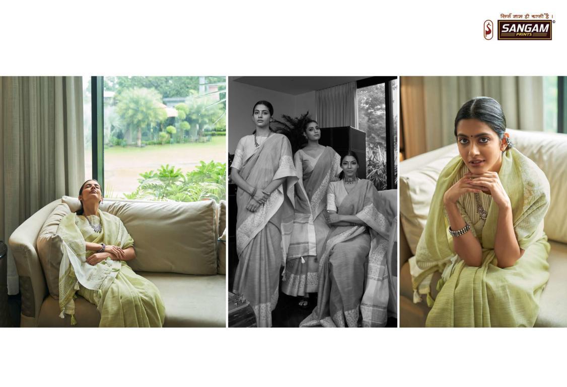 Sangam Glory Linen Thread Work Festive Wear Designer Saree Collection