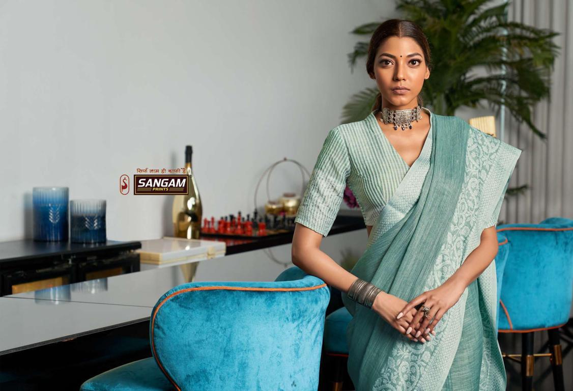 Sangam Glory Linen Thread Work Festive Wear Designer Saree Collection