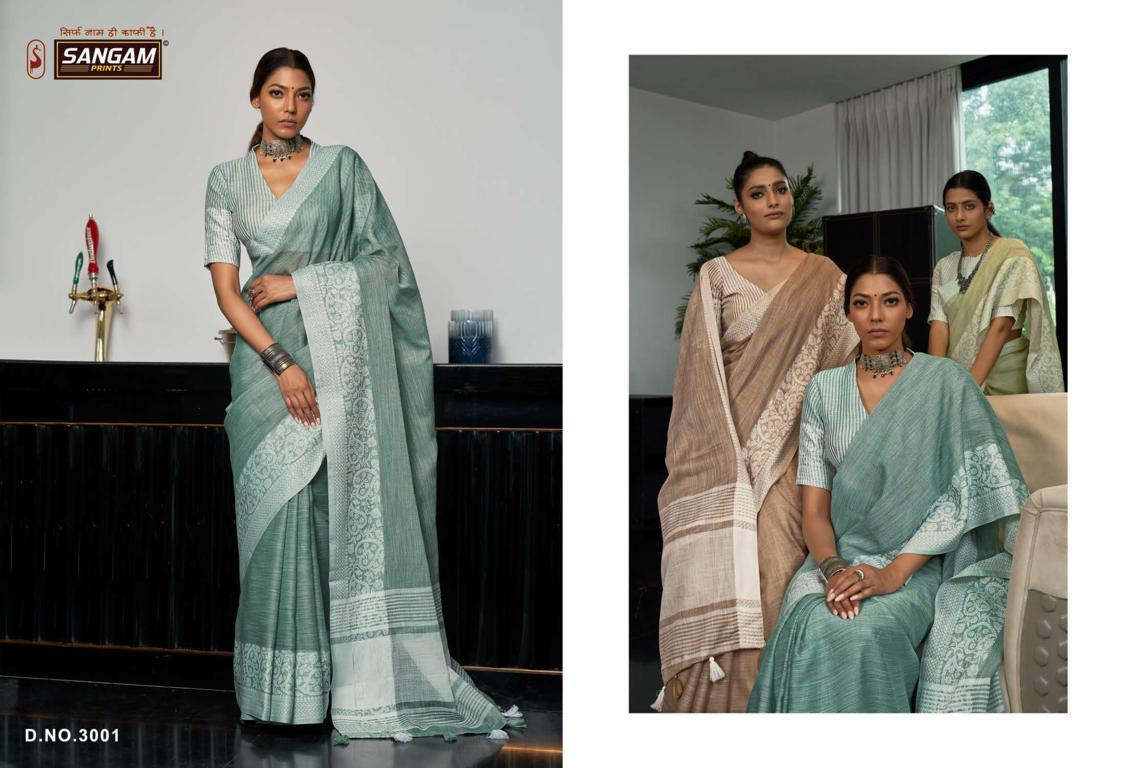Sangam Glory Linen Thread Work Festive Wear Designer Saree Collection