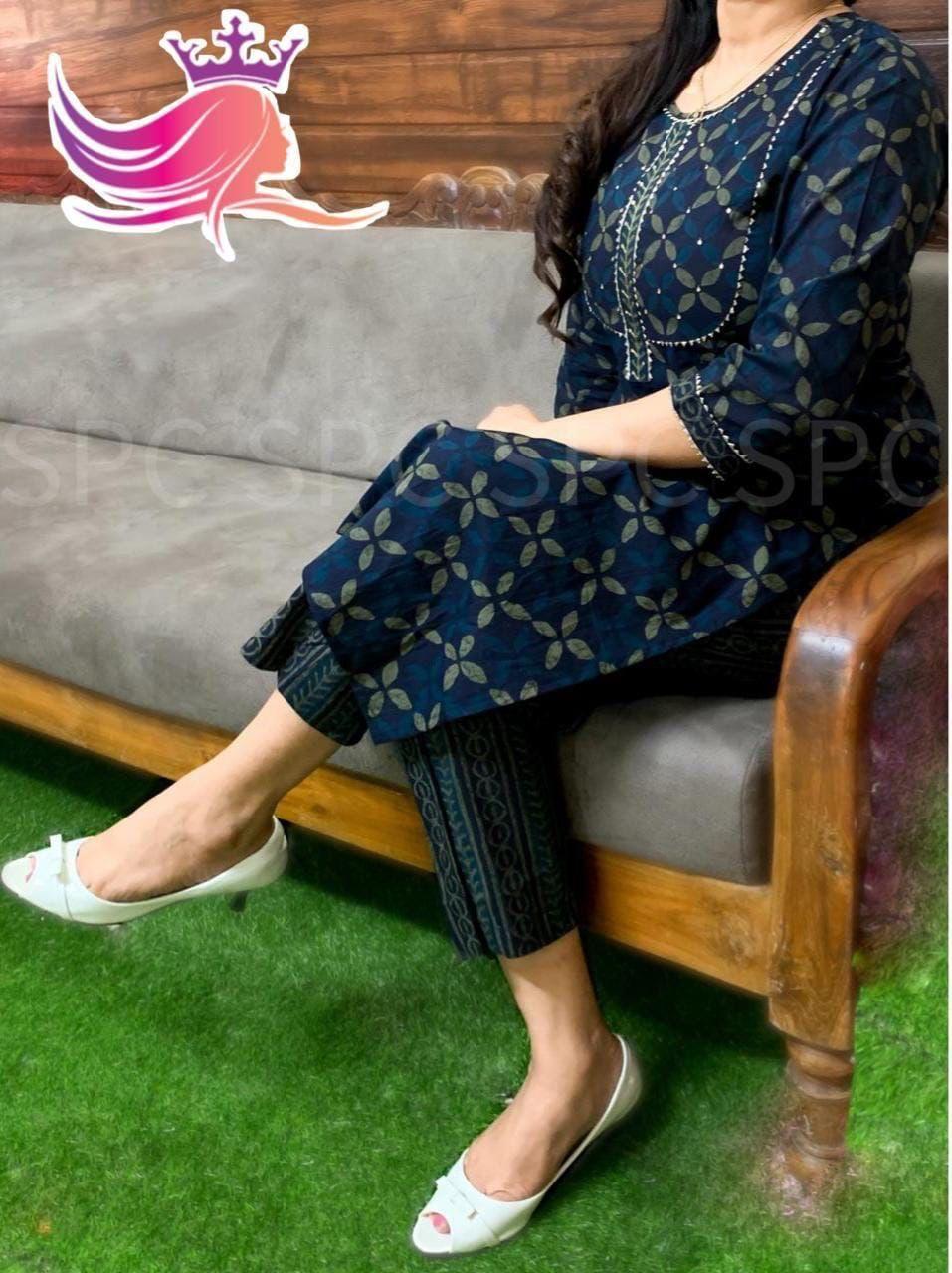 Rosey 8 Ethnic Wear Cotton Printed Kurti With Bottom Collection