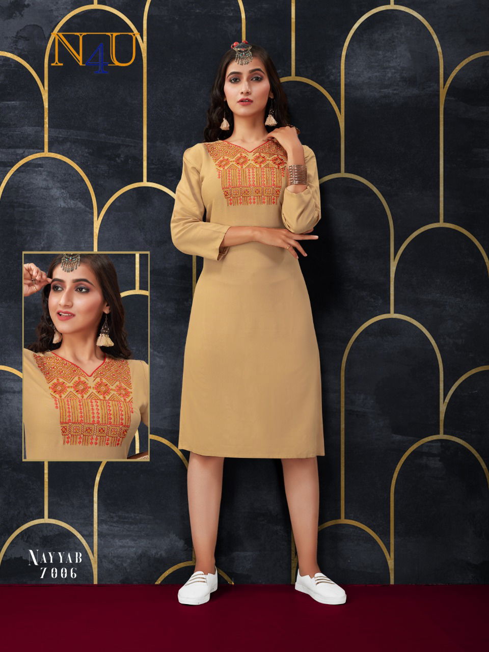 Tunic House Nayyab Ethnic Wear Rayon Designer Fancy Kurti Collection