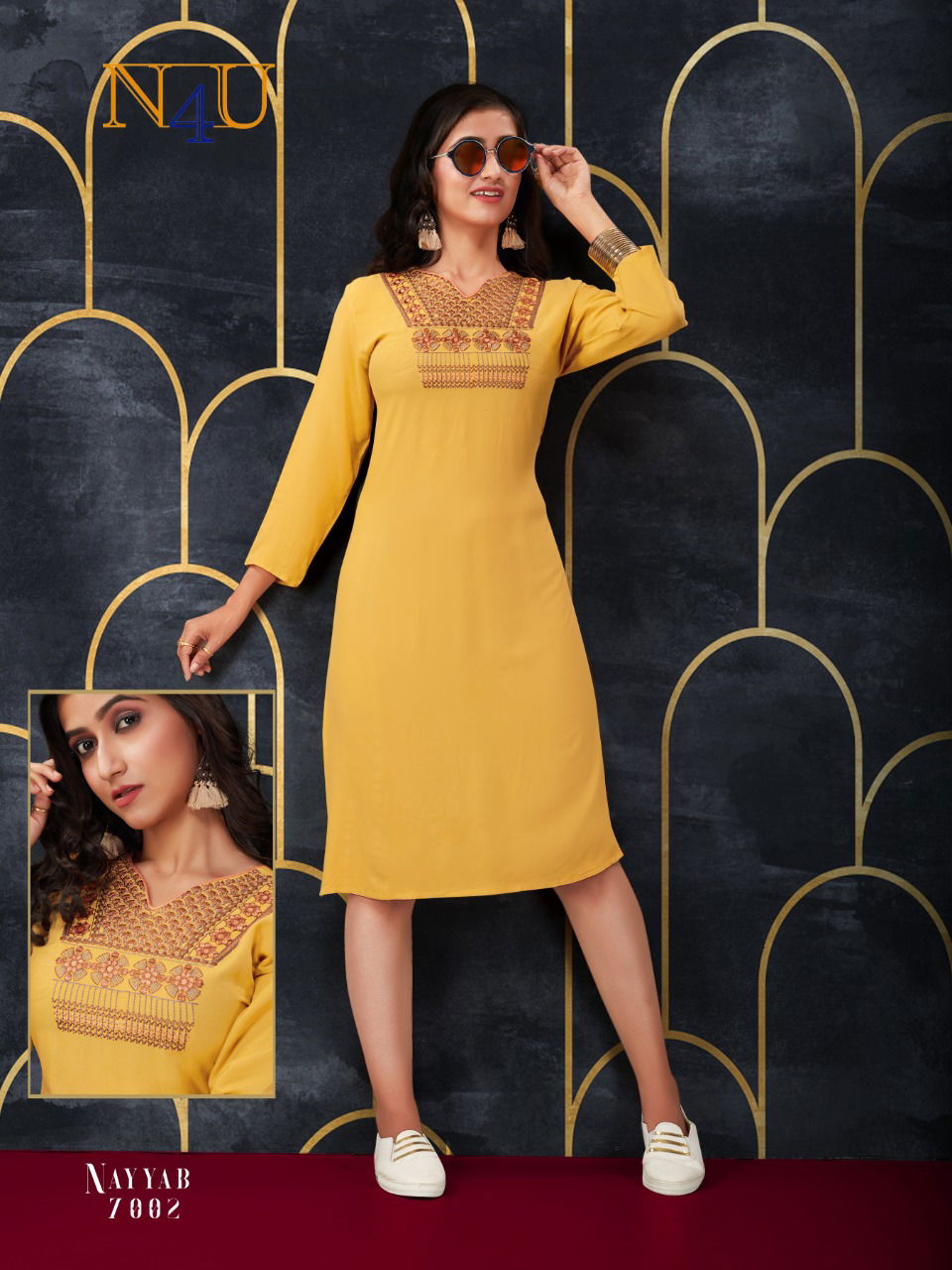 Tunic House Nayyab Ethnic Wear Rayon Designer Fancy Kurti Collection