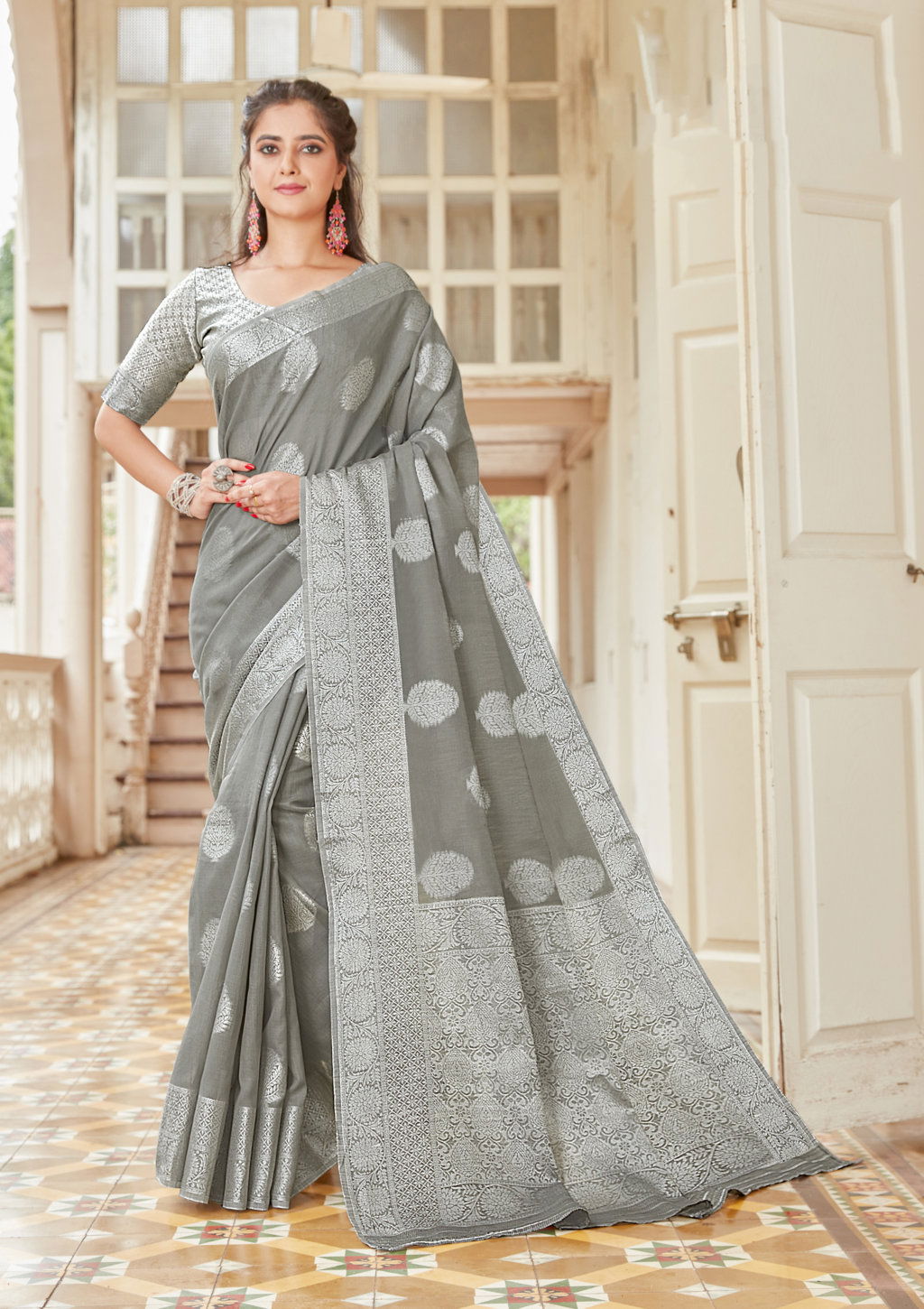 Sangam Madhurama Linen Zari Weaving Festive Wear Designer Saree Collection