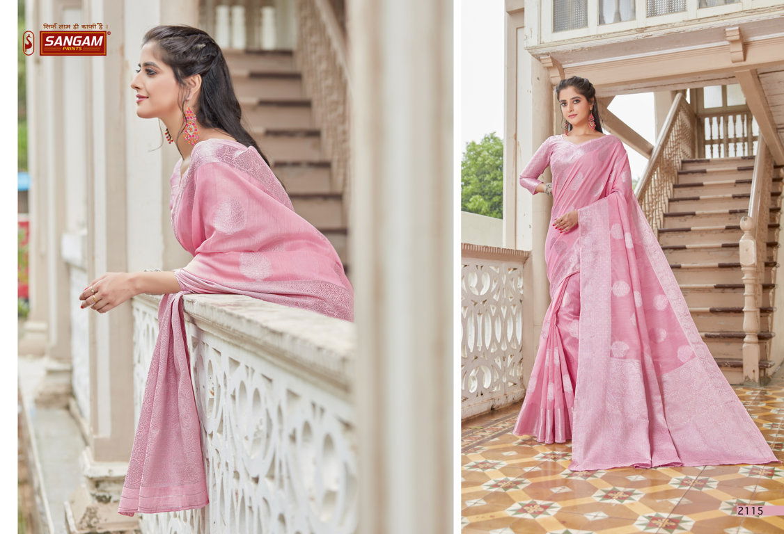 Sangam Madhurama Linen Zari Weaving Festive Wear Designer Saree Collection