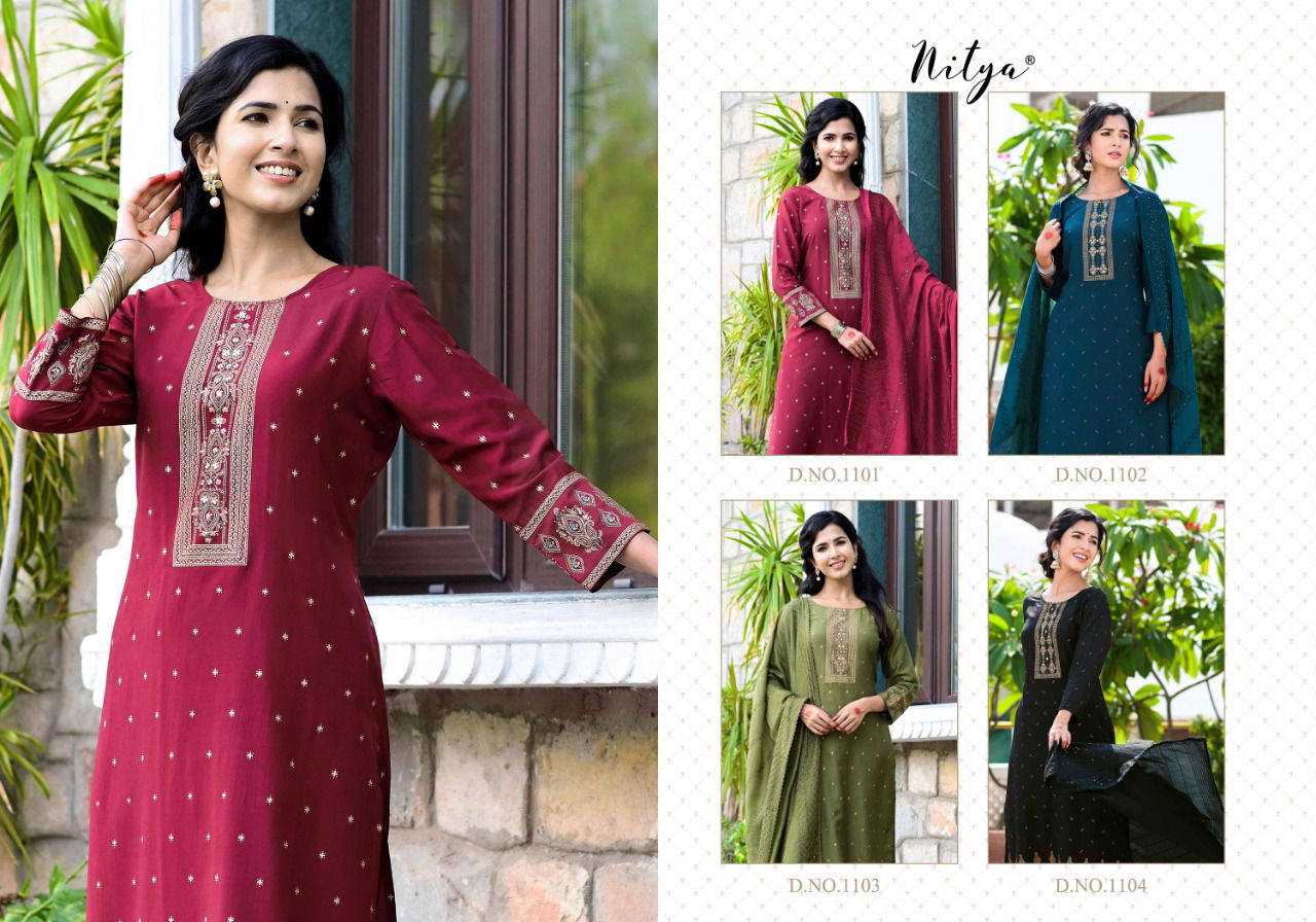 Nitya Mayah Fancy Festive Wear Handwork Silk Ready Made Collection