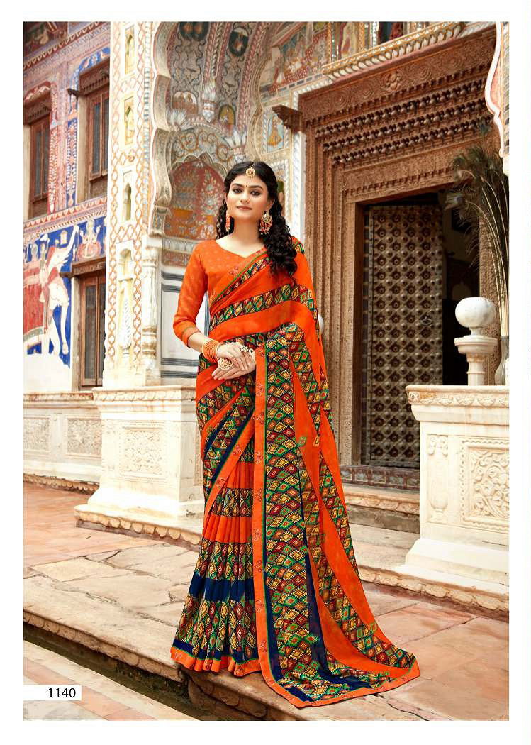 Laxminam Parampara Casual Daily Wear Georgette Printed Saree Collection