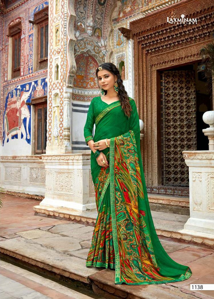 Laxminam Parampara Casual Daily Wear Georgette Printed Saree Collection