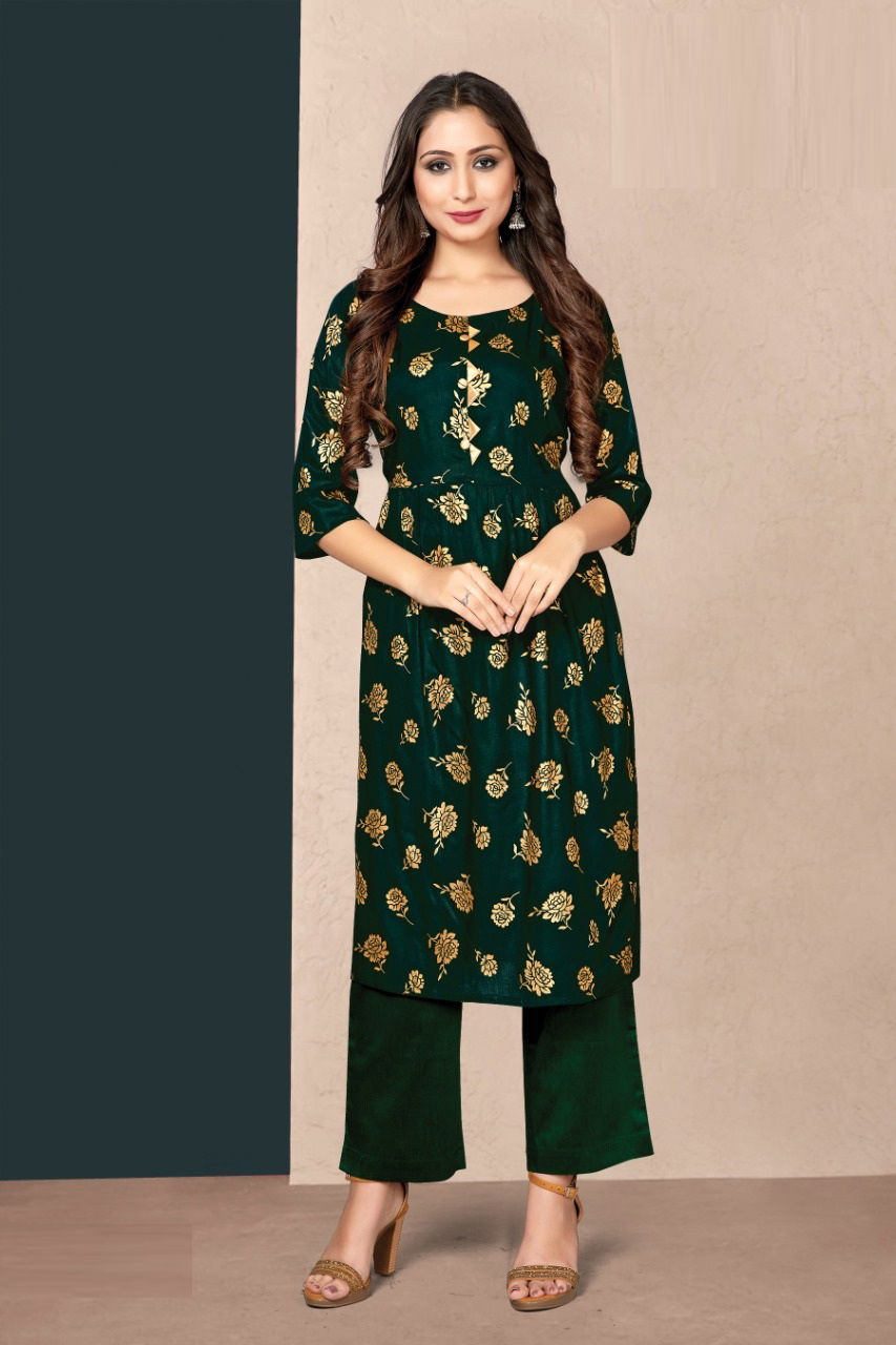 Tunic House New Pinch Regular Wear Rayon Printed Latest Kurti Collection