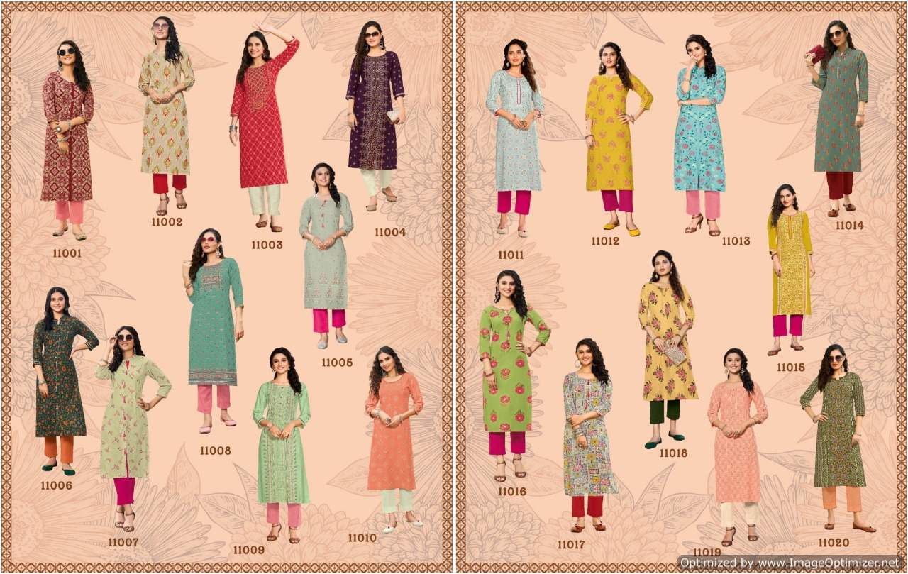 Gardencity 11 Fancy Ethnic Wear Rayon Designer Kurti Latest Collection