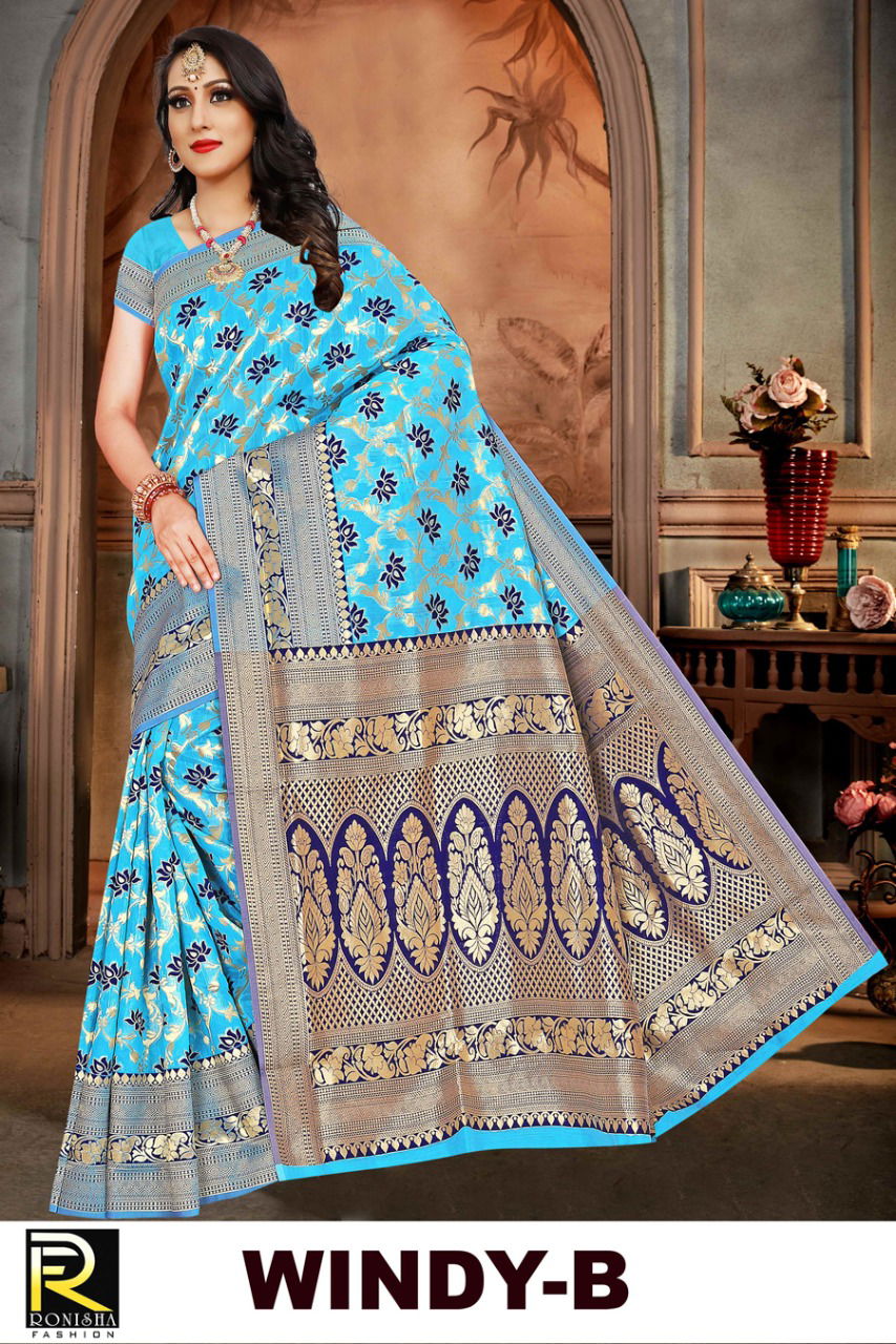 Ronisha Windy Latest Ethnic Wear Cotton Silk Printed Saree Collection
