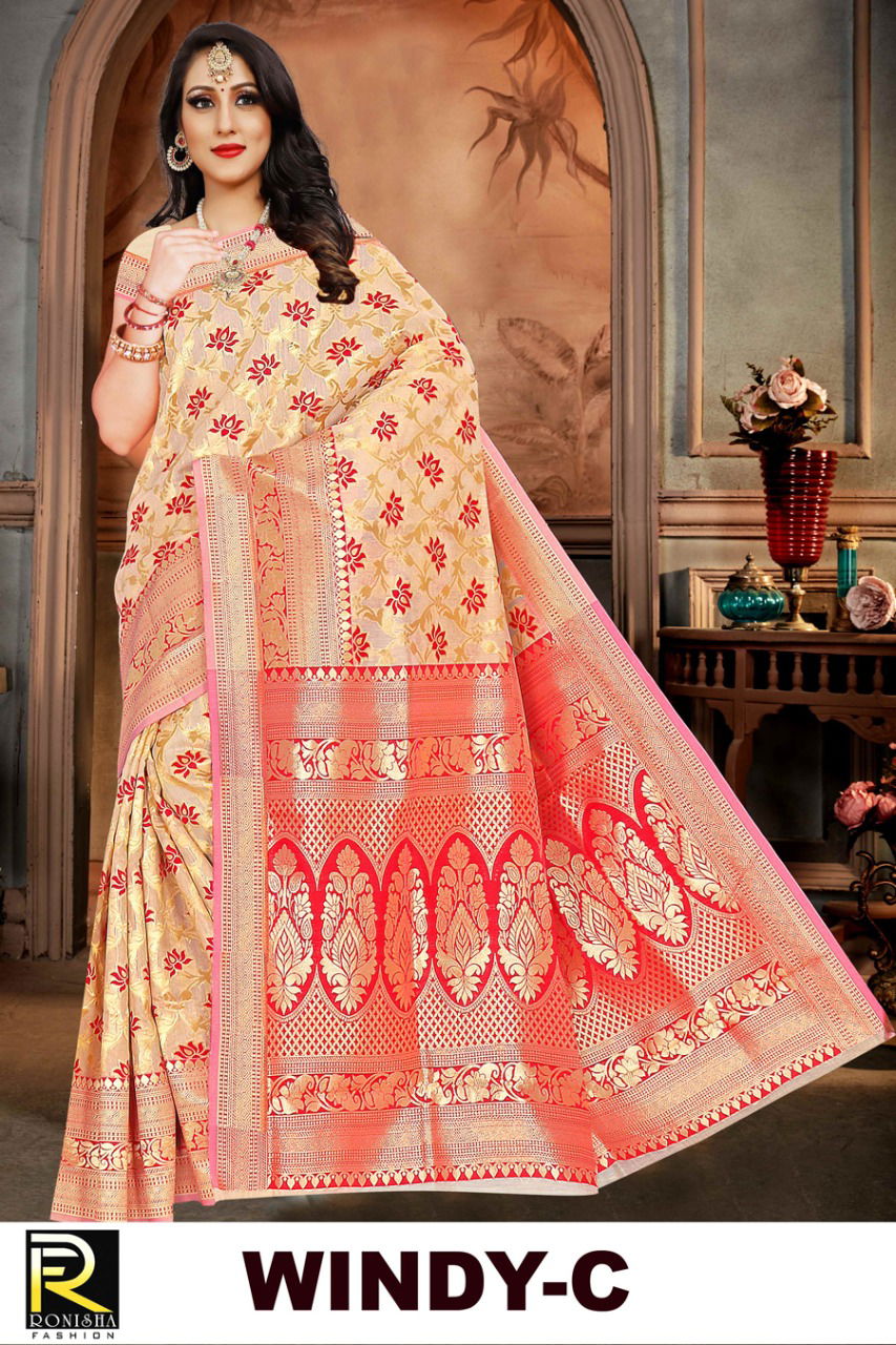 Ronisha Windy Latest Ethnic Wear Cotton Silk Printed Saree Collection