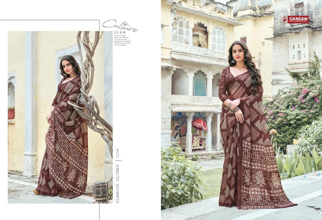 Sangam Aakruti Casual Daily Wear Cotton Printed Saree Collection