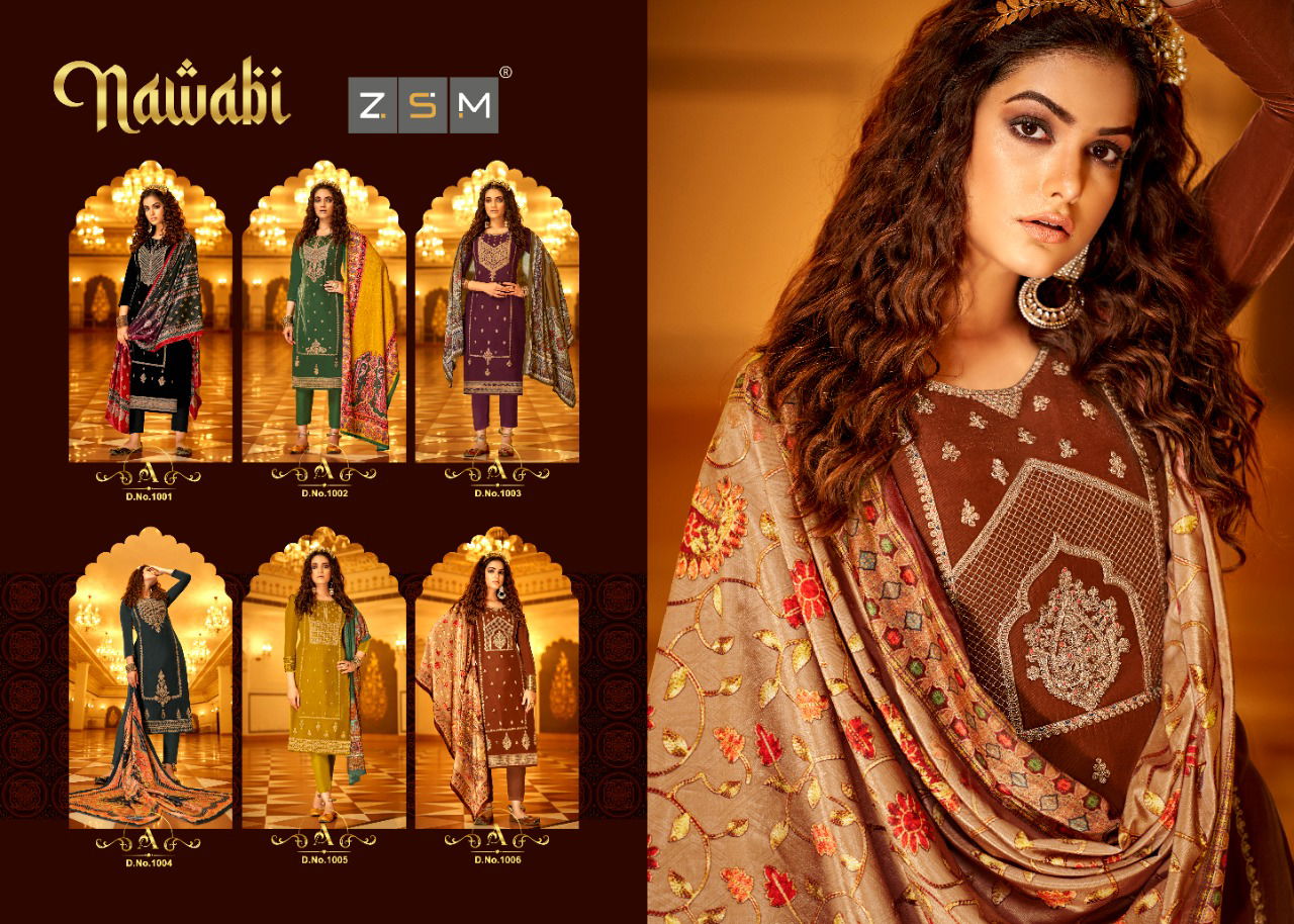 ZSM Nawabi Velvet Festive Wear Designer Pakistani Salwar Kameez Collection
