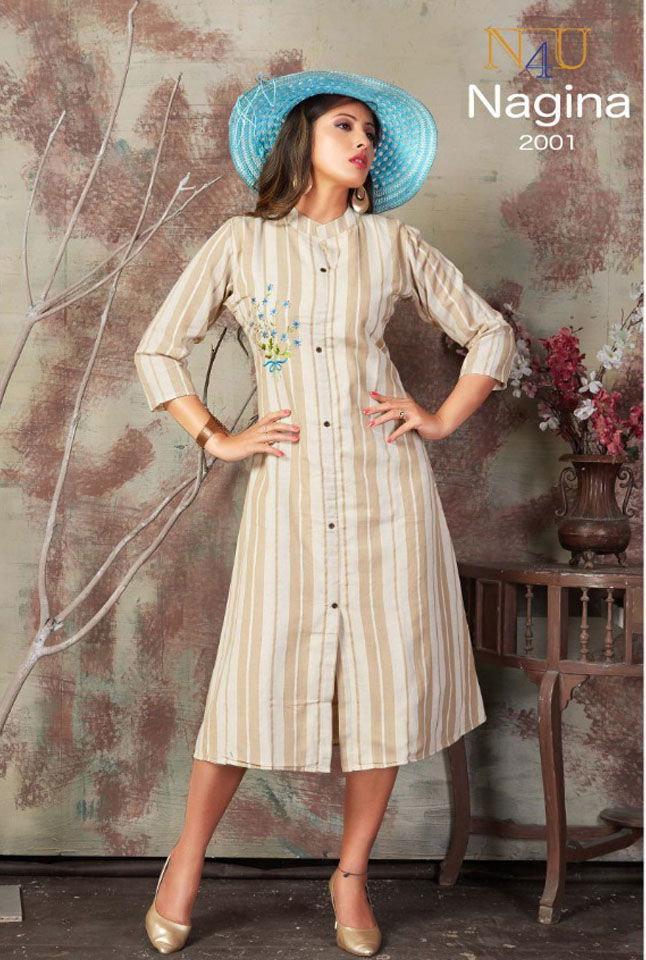 Tunic House N4u Nagina Fancy Casual Wear Handloom Cotton Kurti Collection