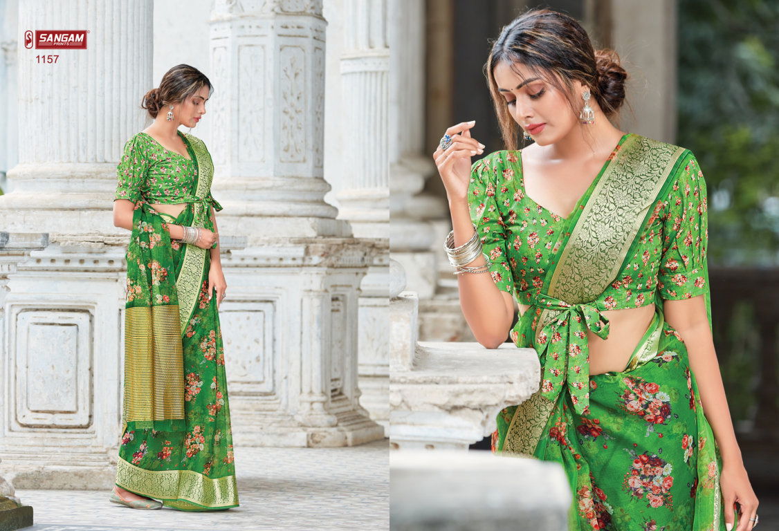 Sangam Angel Organza Festive Wear Latest Digital Printed Saree Collection