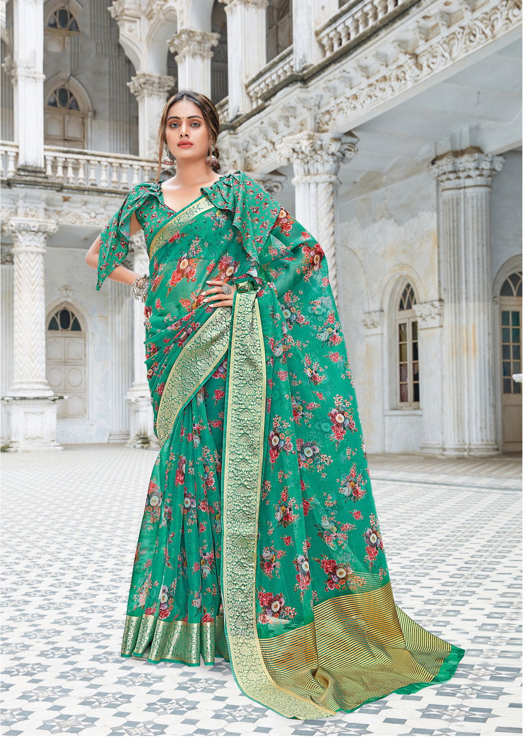 Sangam Angel Organza Festive Wear Latest Digital Printed Saree Collection