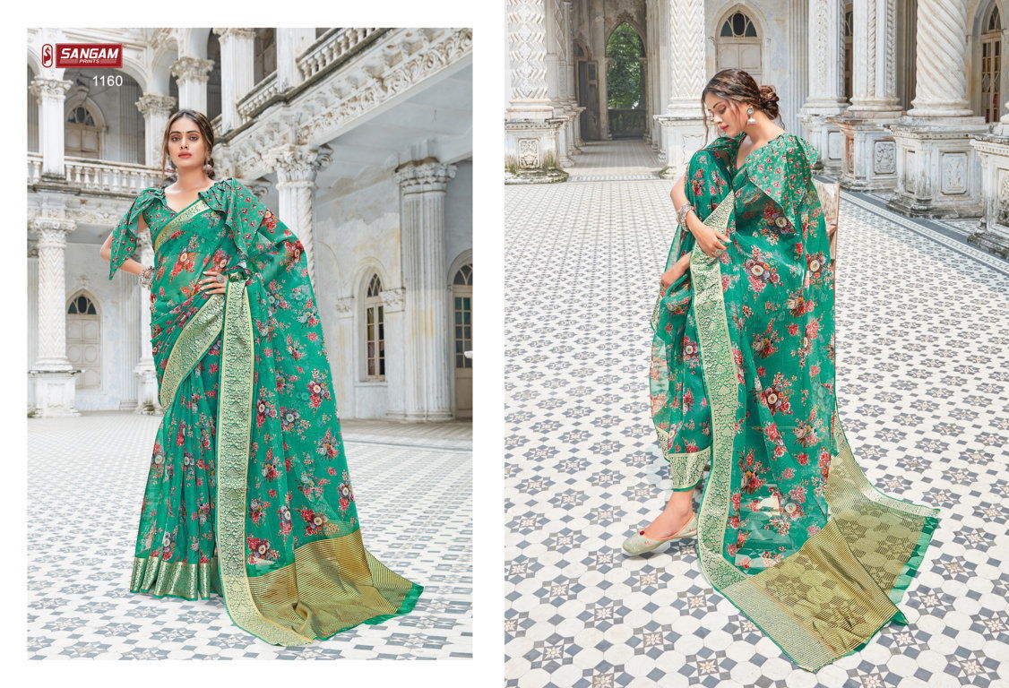 Sangam Angel Organza Festive Wear Latest Digital Printed Saree Collection