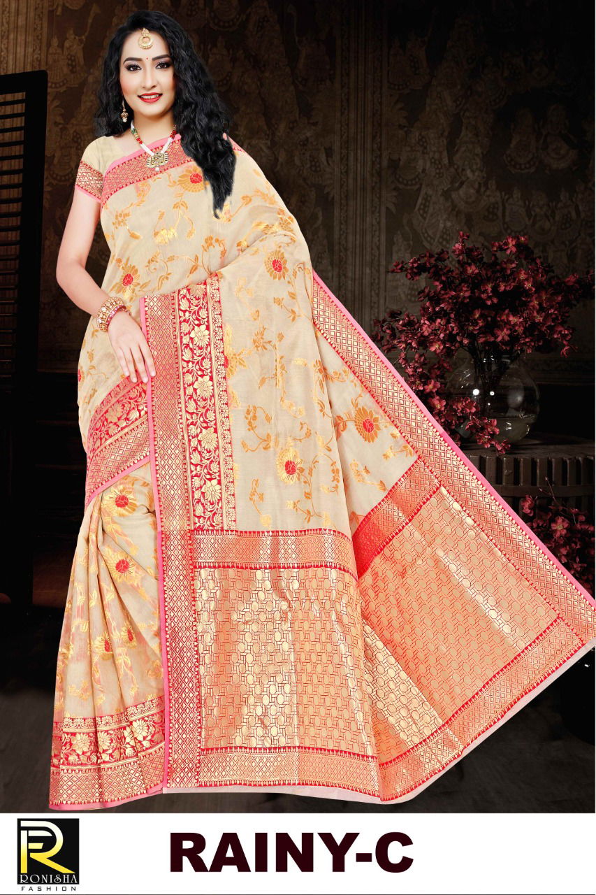 Ronisha Rainy Casual Wear Designer Fancy Cotton Silk Saree Collection