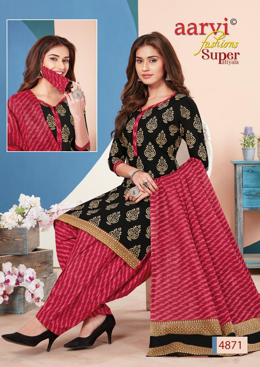 Aarvi Fashion Super Patiyala 3 Cotton Designer Kurtis With Bottom Ready Made Collection