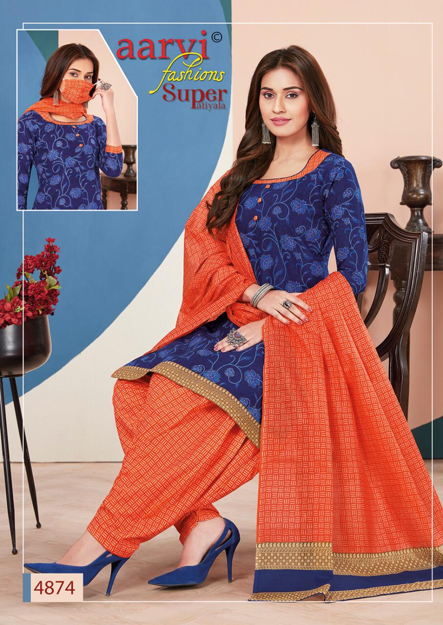 Aarvi Fashion Super Patiyala 3 Cotton Designer Kurtis With Bottom Ready Made Collection