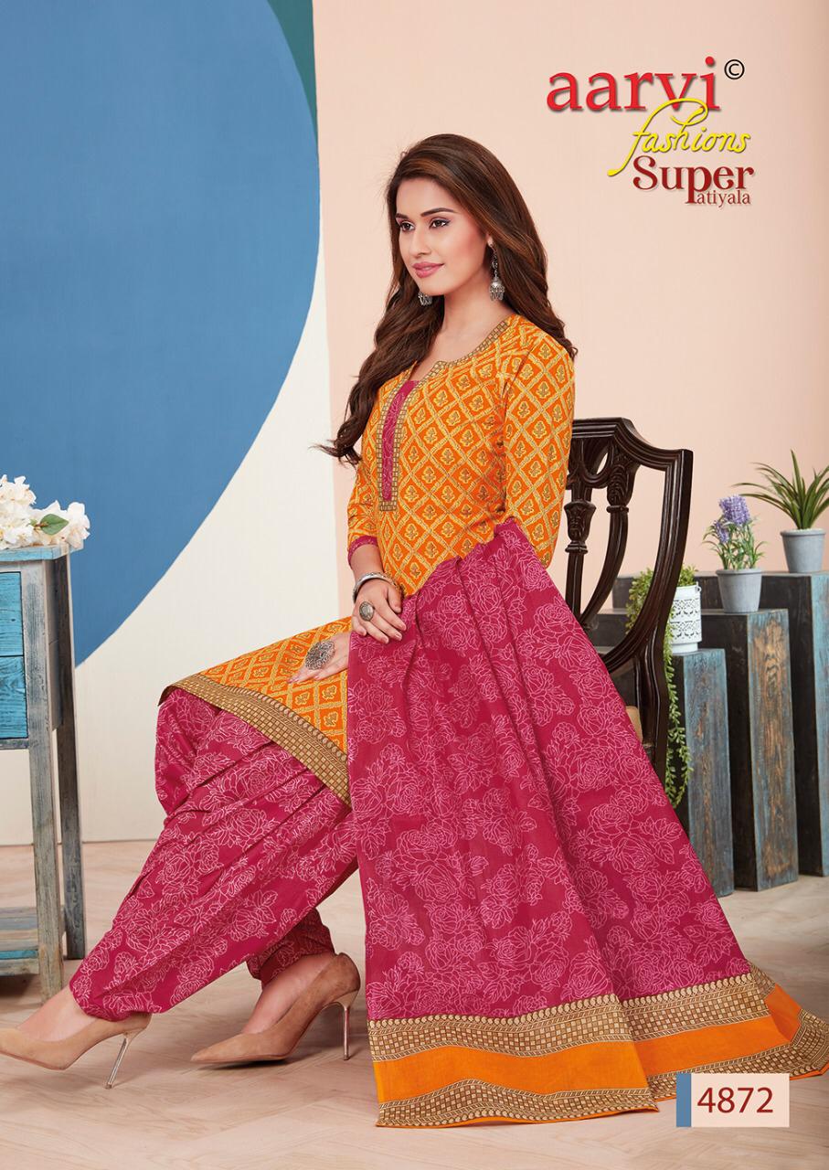 Aarvi Fashion Super Patiyala 3 Cotton Designer Kurtis With Bottom Ready Made Collection