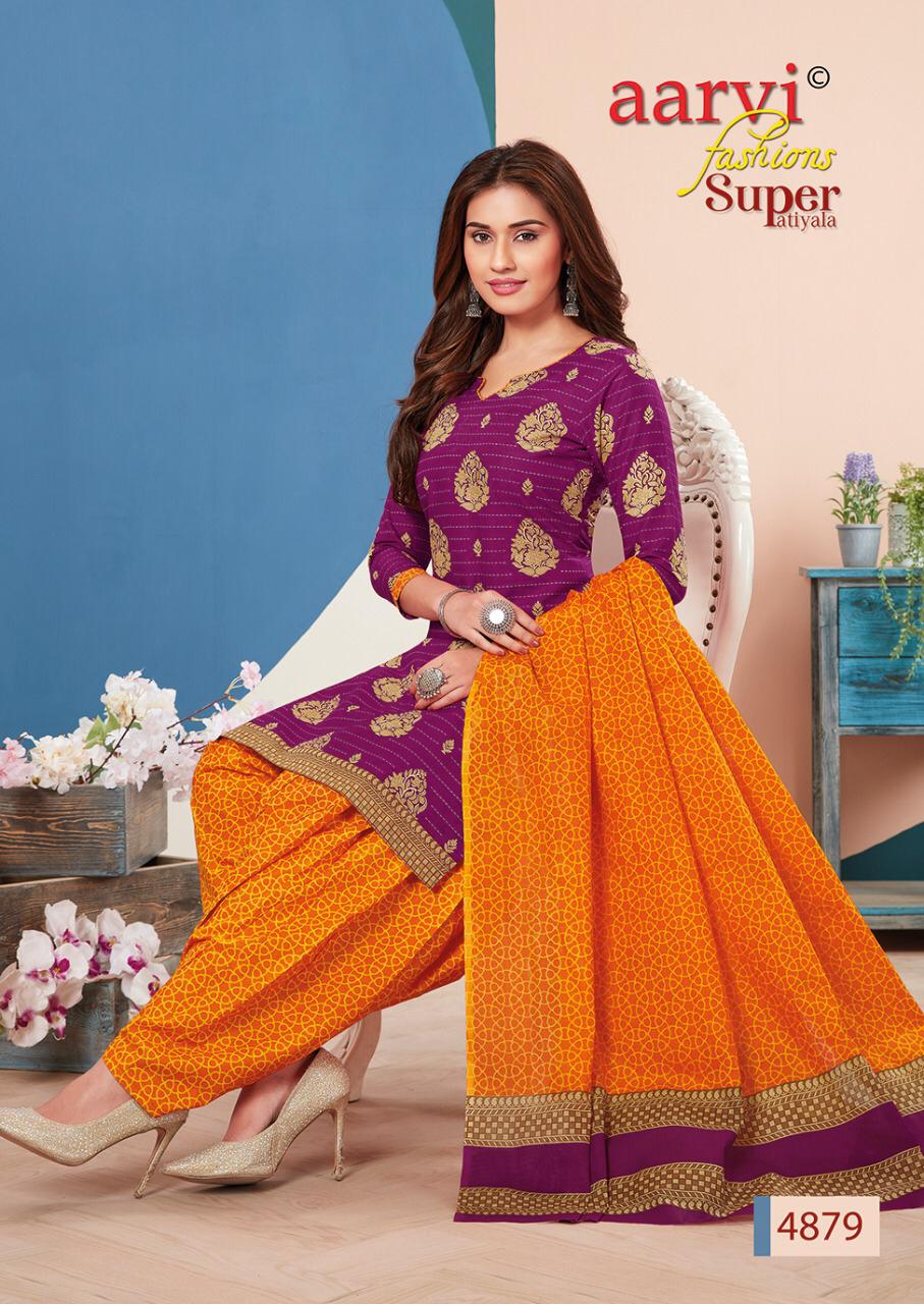 Aarvi Fashion Super Patiyala 3 Cotton Designer Kurtis With Bottom Ready Made Collection