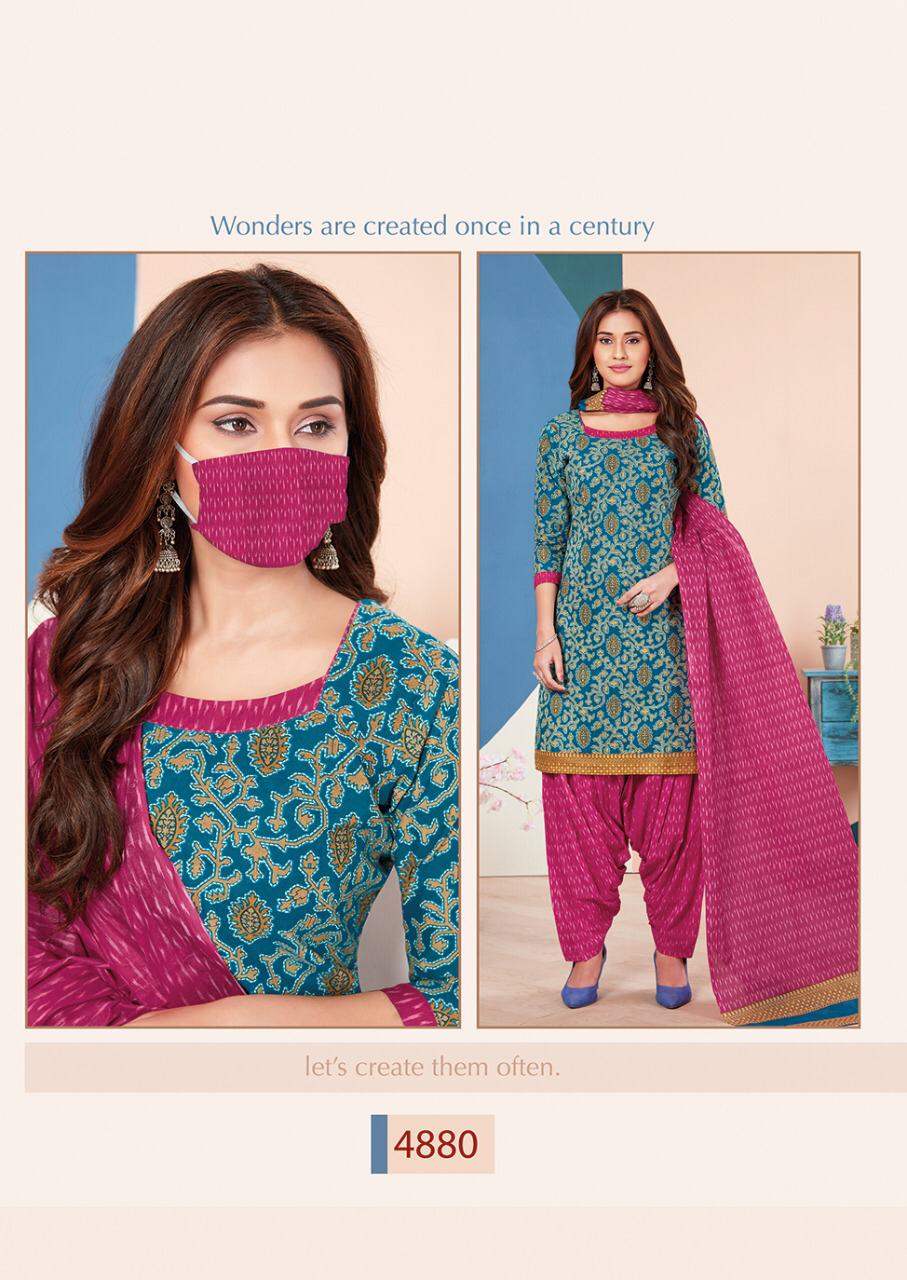 Aarvi Fashion Super Patiyala 3 Cotton Designer Kurtis With Bottom Ready Made Collection