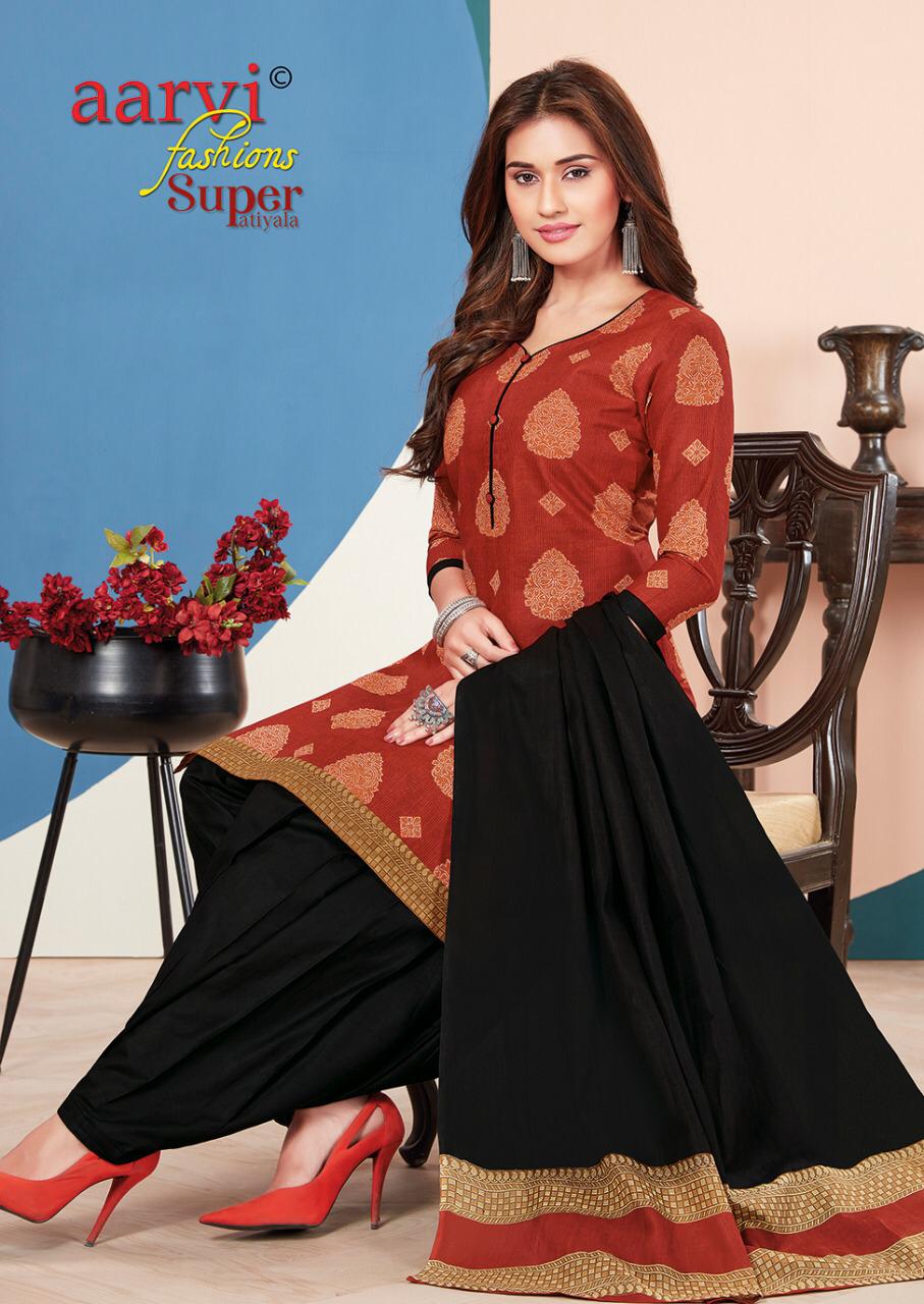 Aarvi Fashion Super Patiyala 3 Cotton Designer Kurtis With Bottom Ready Made Collection
